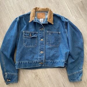 Schaefer Outfitter Denim Jacket Corduroy Collar USA Cowgirl Yellowstone -Sz L